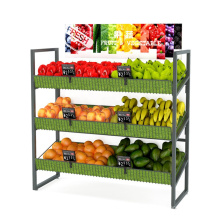 New Design Wholesale 3-Tier Metal Fruit And Vegetable Display Rack For Supermarket Retail Store